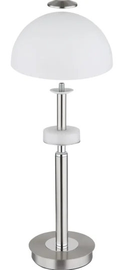 GLOBO LED Tischlampe ULDIN 31 cm nickelfarbig