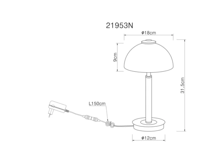 GLOBO LED Tischlampe ULDIN 31 cm nickelfarbig