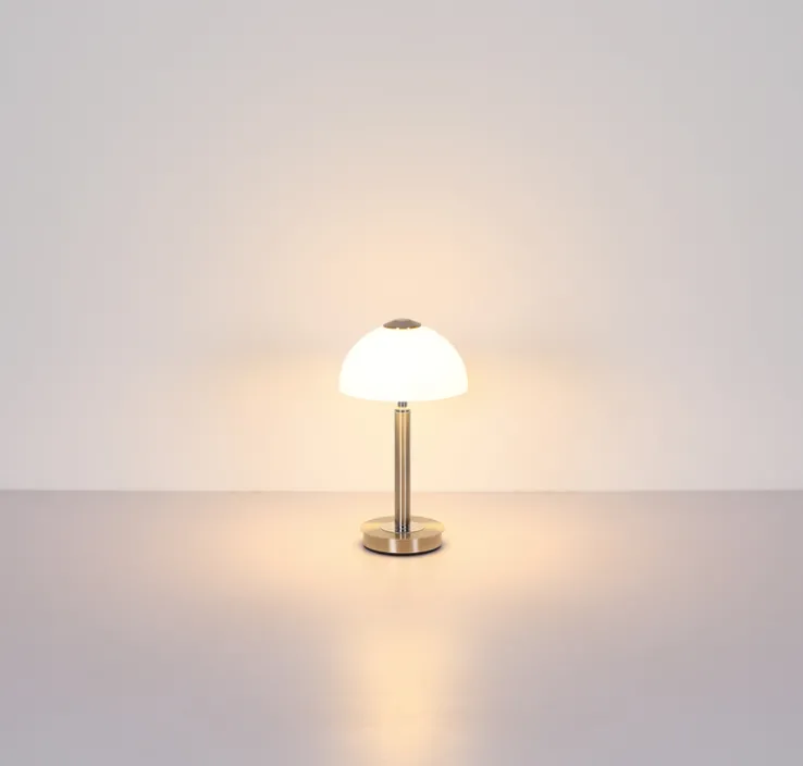 GLOBO LED Tischlampe ULDIN 31 cm nickelfarbig