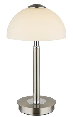 GLOBO LED Tischlampe ULDIN 31 cm nickelfarbig