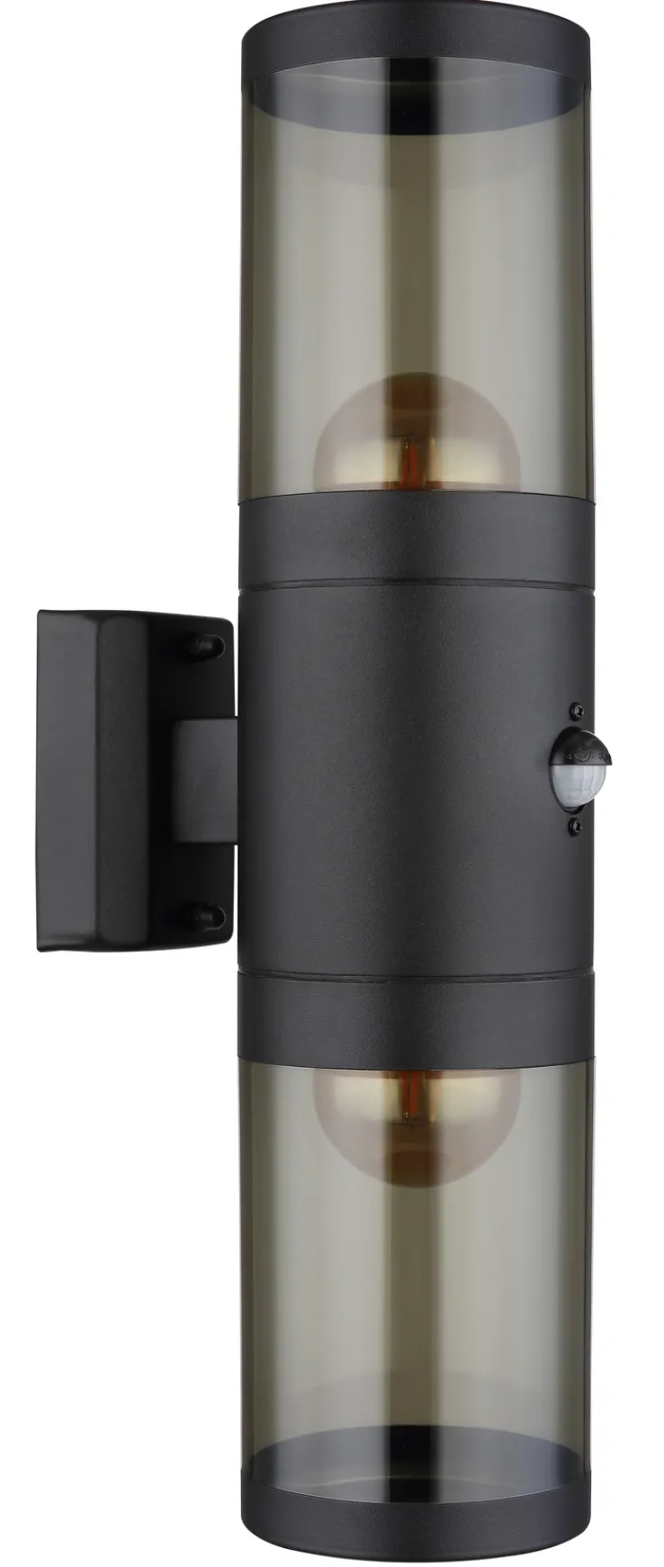 GLOBO Retrofit Außenwandleuchte XELOO B 2-flg schwarz /rauchfarbig
