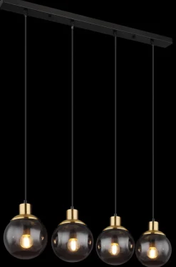 GLOBO Retrofit Balkenpendel POTTER 75 cm schwarz /messingfarbig