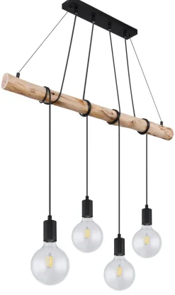 GLOBO Retrofit Balkenpendel AUSTON 4-flg naturfarbig