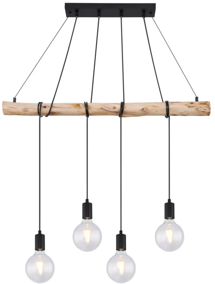 GLOBO Retrofit Balkenpendel AUSTON 4-flg naturfarbig