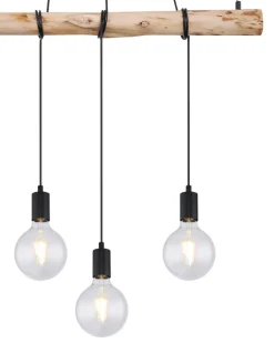 GLOBO Retrofit Balkenpendel AUSTON 4-flg naturfarbig