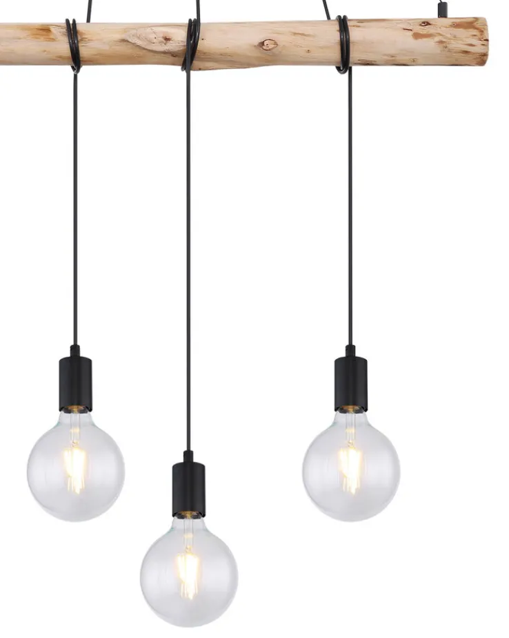 GLOBO Retrofit Balkenpendel AUSTON 4-flg naturfarbig