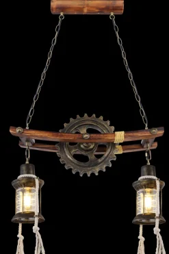 GLOBO Retrofit Balkenpendel ABELLA 2-flg antik