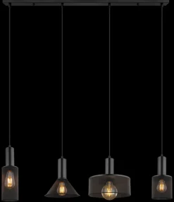 GLOBO Retrofit Balkenpendel JEDD 4-flg schwarz