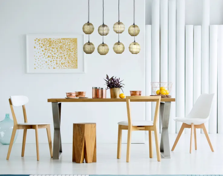 GLOBO Retrofit Balkenpendel HERMI II 8-flg altmessingfarbig