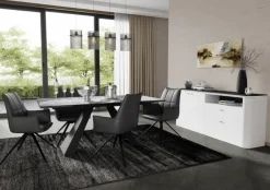 GLOBO Retrofit Balkenpendel GORLEY 4-flg schwarz /rauchfarbig