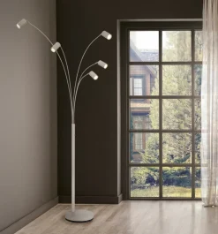 GLOBO Retrofit Bogenlampe ROBBY, Metall, 70 x 73 x 204 cm Beige