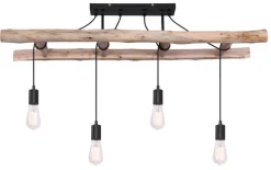 GLOBO Retrofit Deckenlampe IRMGARD 115 cm schwarz /Holz