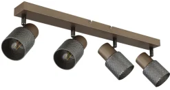 GLOBO Retrofit Deckenlampe mit 4 Spots SATELLA kaffeebraun /rauchfarbig