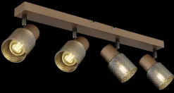 GLOBO Retrofit Deckenlampe mit 4 Spots SATELLA kaffeebraun /rauchfarbig