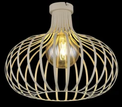 GLOBO Retrofit Deckenlampe MATEO, Metall, Ø 40 x H 35 cm Beige