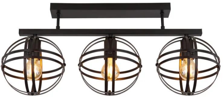 GLOBO Retrofit Deckenlampe TAMARA 70 cm schwarz