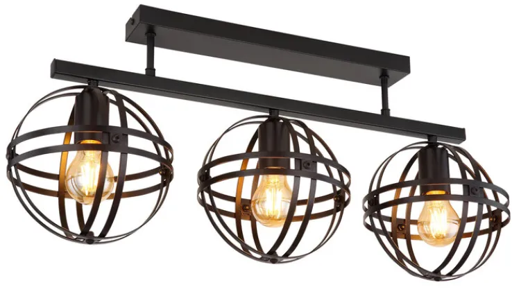 GLOBO Retrofit Deckenlampe TAMARA 70 cm schwarz