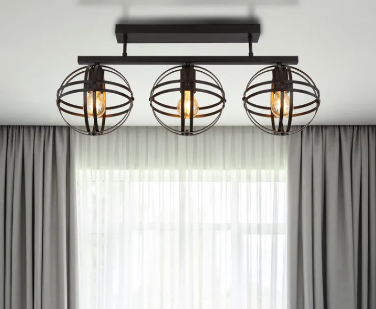 GLOBO Retrofit Deckenlampe TAMARA 70 cm schwarz