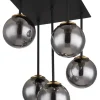 GLOBO Retrofit LED Deckenlampe JORGE schwarz /rauchfarbig