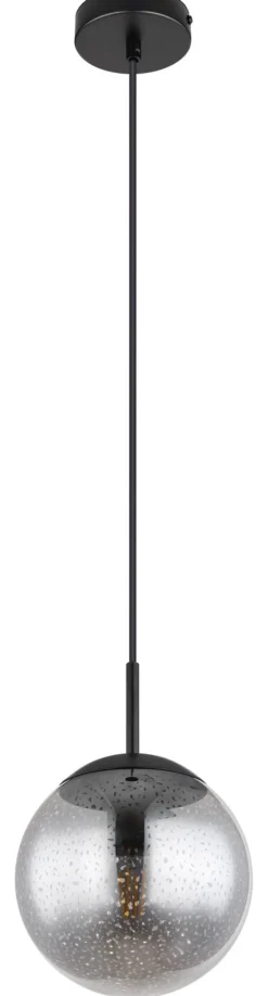 GLOBO Retrofit LED Pendelleuchte HELMUT 20 cm schwarz /Sterneffekt