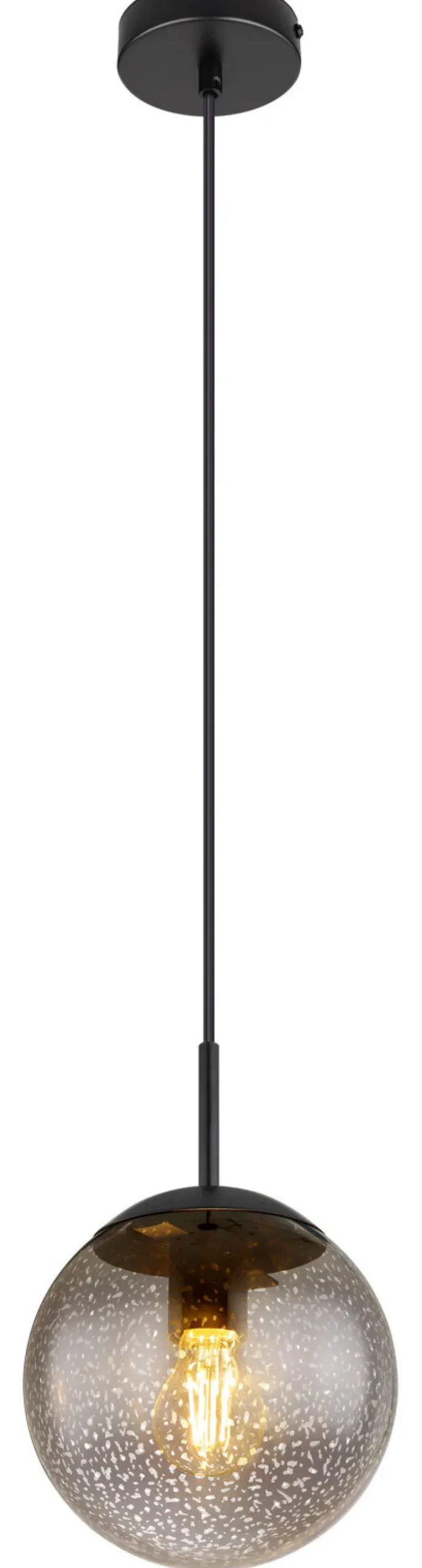 GLOBO Retrofit LED Pendelleuchte HELMUT 20 cm schwarz /Sterneffekt