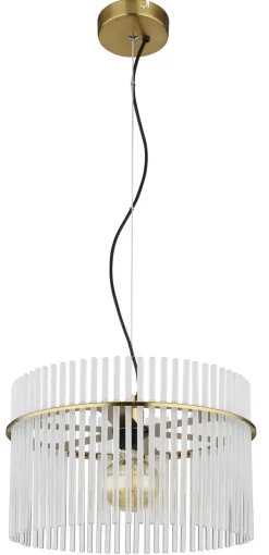 GLOBO Retrofit Pendelleuchte GORLEY 1-flg goldfarbig /opal