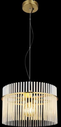 GLOBO Retrofit Pendelleuchte GORLEY 1-flg goldfarbig /opal