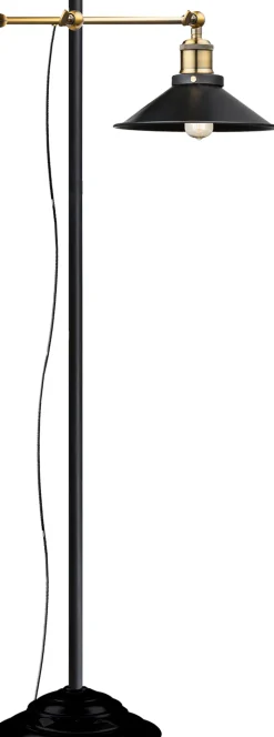 GLOBO Retrofit Stehlampe LENIUS 155 cm messingfarbig