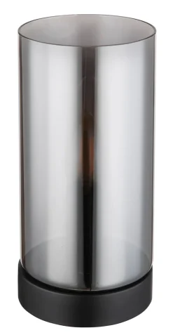 GLOBO Retrofit Tischlampe OLLY schwarz /rauchfarbig