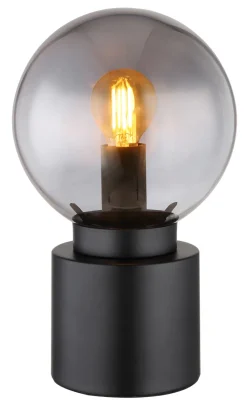 GLOBO Retrofit Tischlampe MARKA schwarz /rauchfarbig