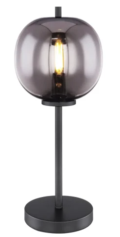 GLOBO Retrofit Tischlampe BLACKY 45 cm schwarz /rauchfarbig