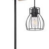 GLOBO Retrofit Tischlampe MINA schwarz/naturfarbig