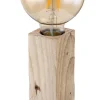 GLOBO Retrofit Tischlampe ADALIE 15 cm schwarz /Holz