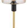 GLOBO Retrofit Tischlampe KOKKINI schwarz-goldfarbig /amber