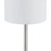 GLOBO Retrofit Tischlampe BENSON 40 cm nickelfarbig /weiß