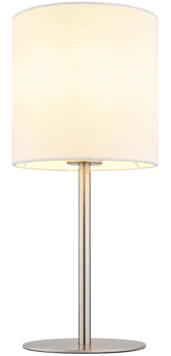 GLOBO Retrofit Tischlampe BENSON 40 cm nickelfarbig /weiß