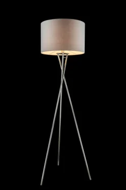 GLOBO Retrofit Tripod Stehlampe GUSTAV 160 cm grau