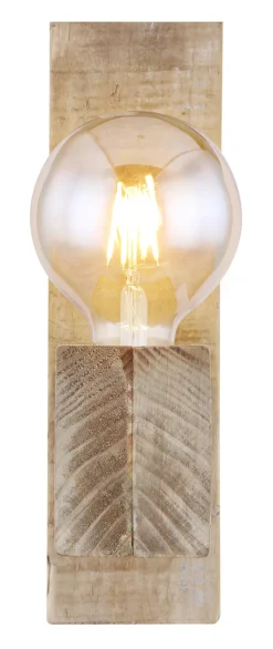 GLOBO Retrofit Wandleuchte ADALIE Holz naturfarbig