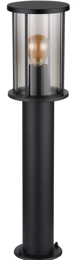 GLOBO Retrofit Wegeleuchte GRACEY 60 cm schwarz /rauchfarbig