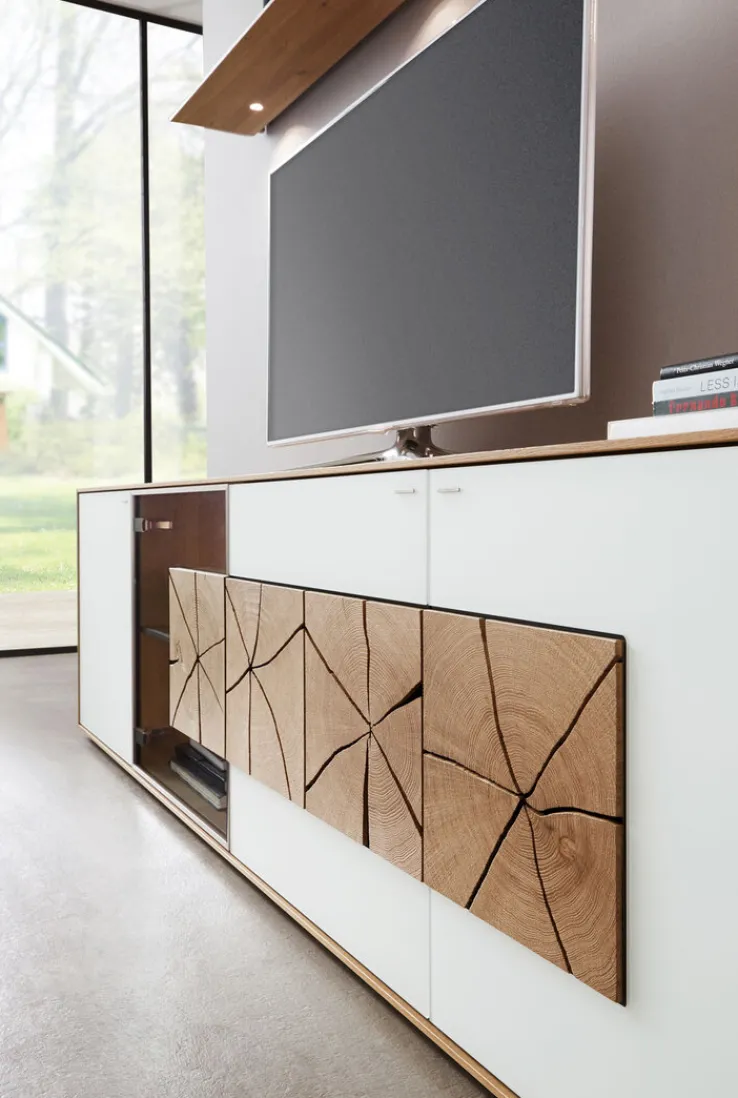 hartmann Wohnwand II CAYA 324 x 223 cm Kerneiche /weiß