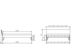 HASENA Bettgestell ANCONA 140 x 200 cm Buche massiv weiß lackiert