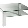 HAUKE HENDRIKS Couchtisch 90 x 70 cm Klarglas/ Titansilber