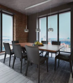 helestra LED Balkenpendel FLUTE 110 cm chromfarbig