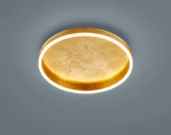 helestra LED Deckenlampe SONA Ø 40 cm Metall satiniert Farbton Blattgold