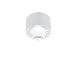 helestra LED Deckenlampe KARI Glas/Stahl Ø 11,5 cm Höhe 7,5 cm matt Weiß