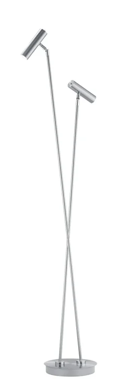 HELL LED Stehlampe TOM 2-flg nickelfarbig /chromfarbig