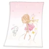 HERDING Kinder-Fleecedecke LITTLE FAIRY 130 x 160 cm weiß/rosa