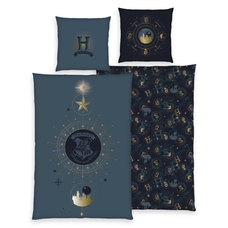 HERDING Kinder-Renforcé-Bettwäsche HARRY POTTER 135 x 200 cm dunkelblau