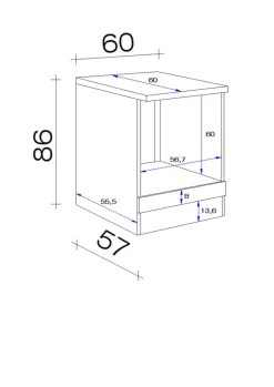 QUARTIER Herdumbauschrank NEO HU60 60 x 86 x 57 cm weiß