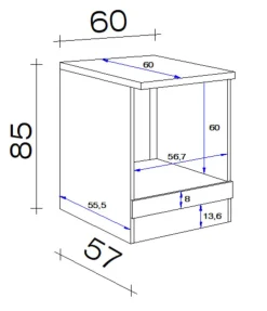 QUARTIER Herdumbauschrank Tiago Basaltgrau/Braun